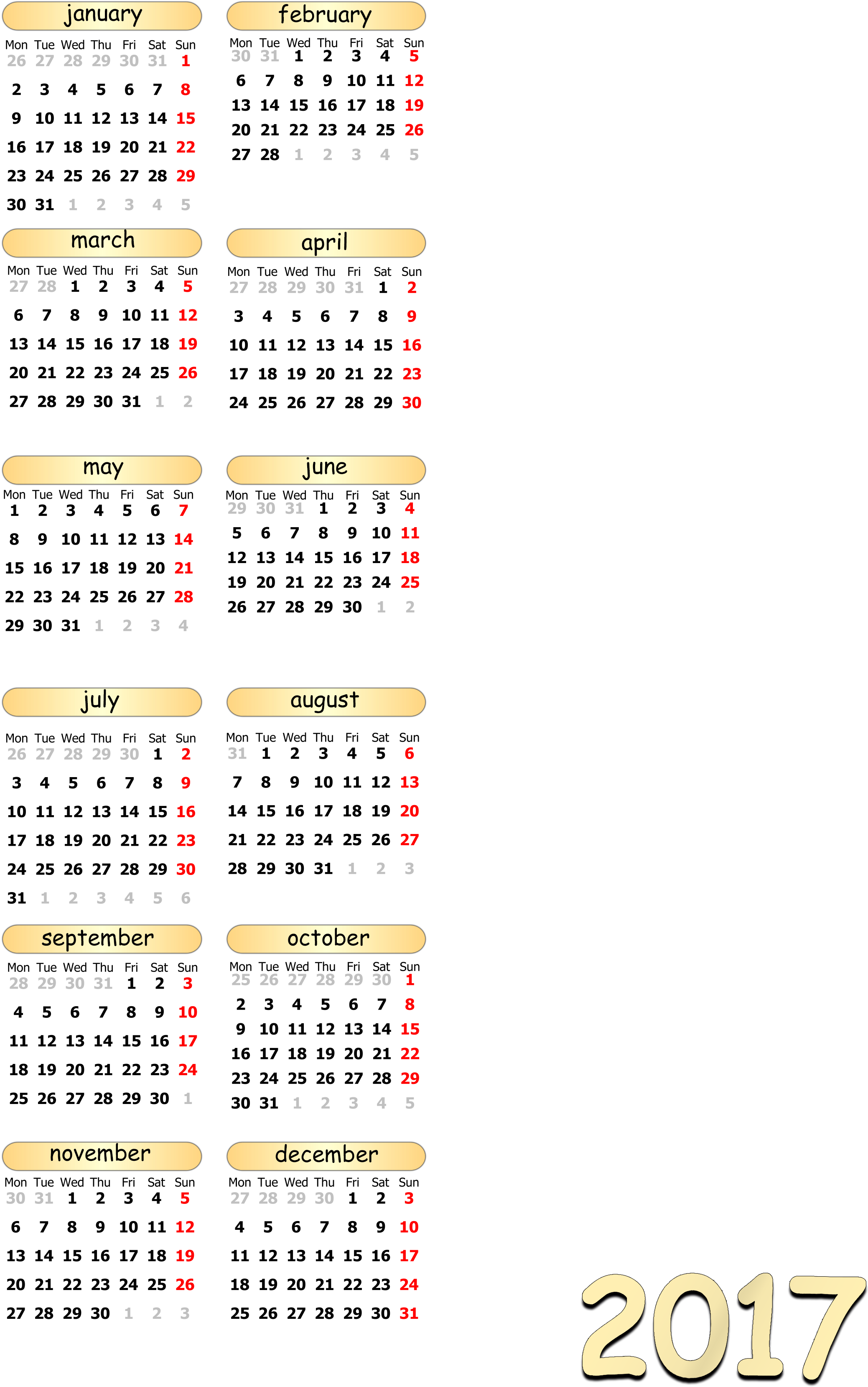 2017 Calendar PNG Best Image pngteam.com