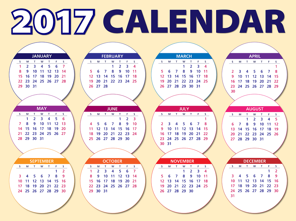 2017 Calendar PNG HD pngteam.com