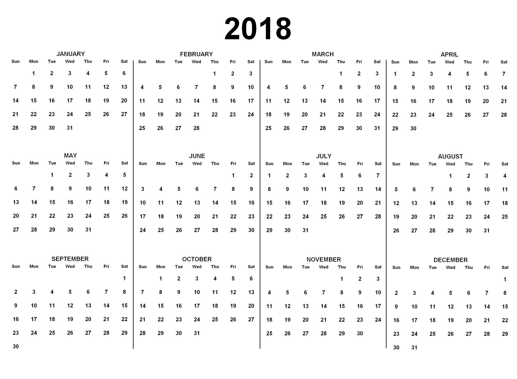 2018 Calendar PNG File pngteam.com