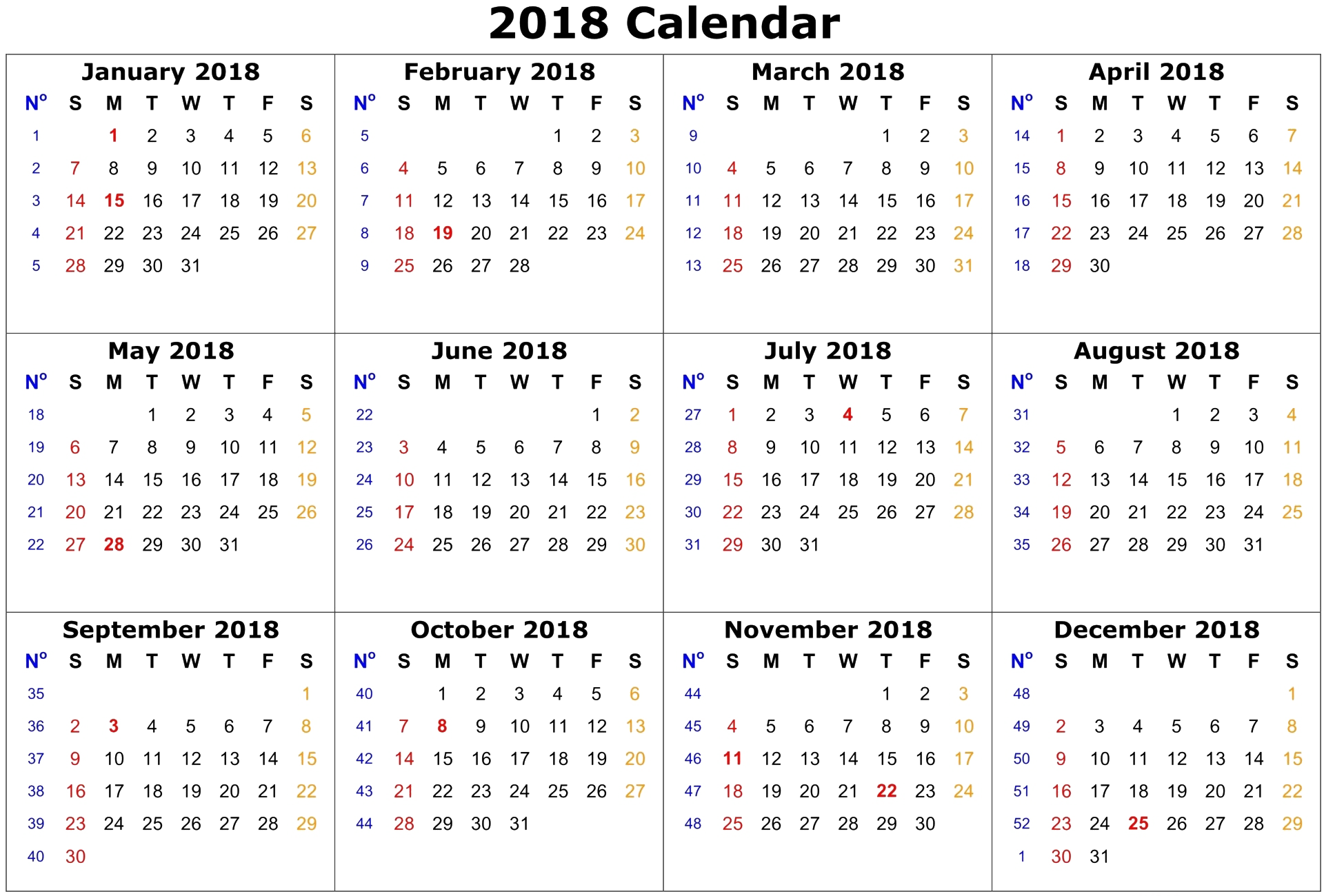 2018 Calendar PNG HD and HQ Image pngteam.com