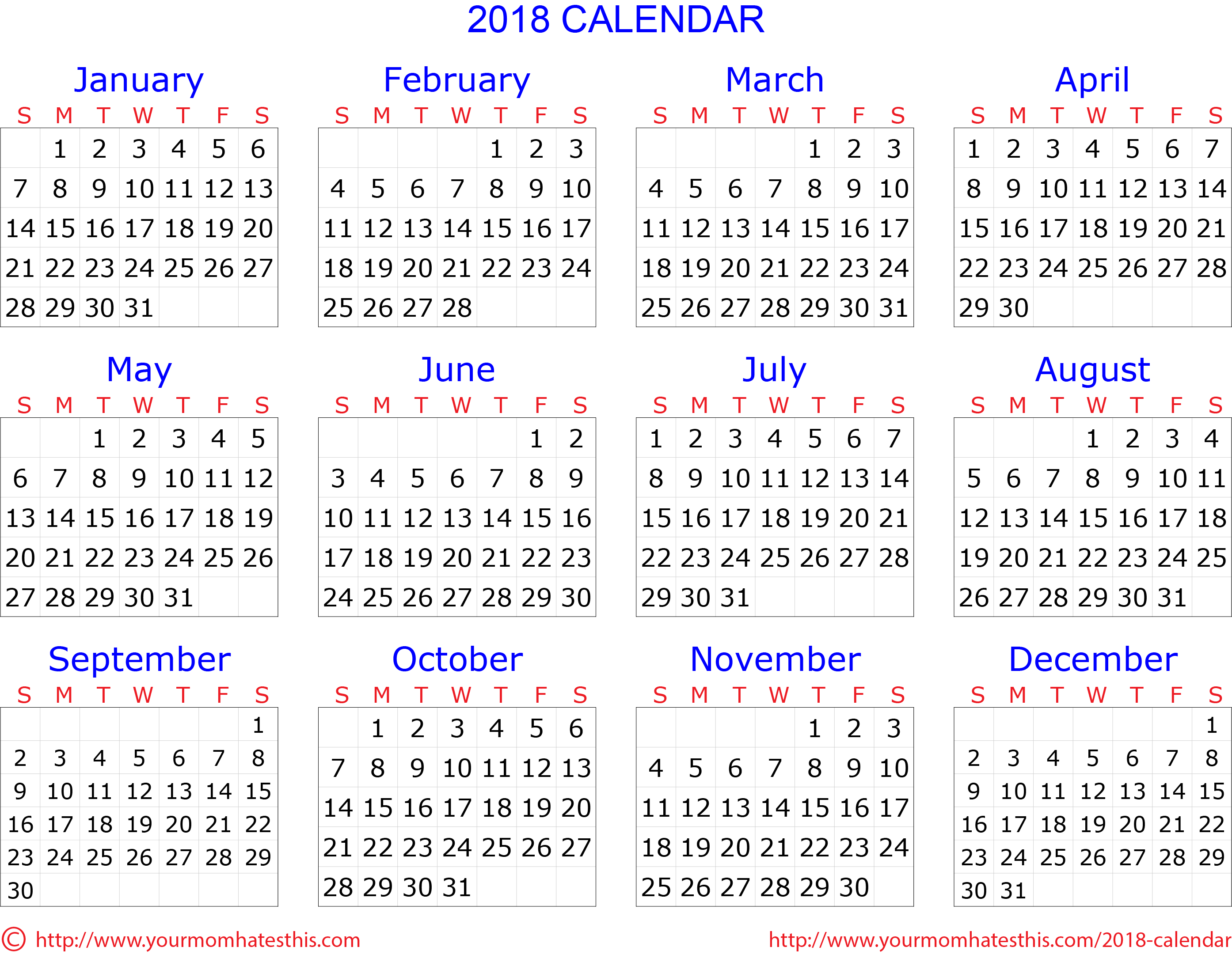 2018 Calendar PNG HD Images pngteam.com