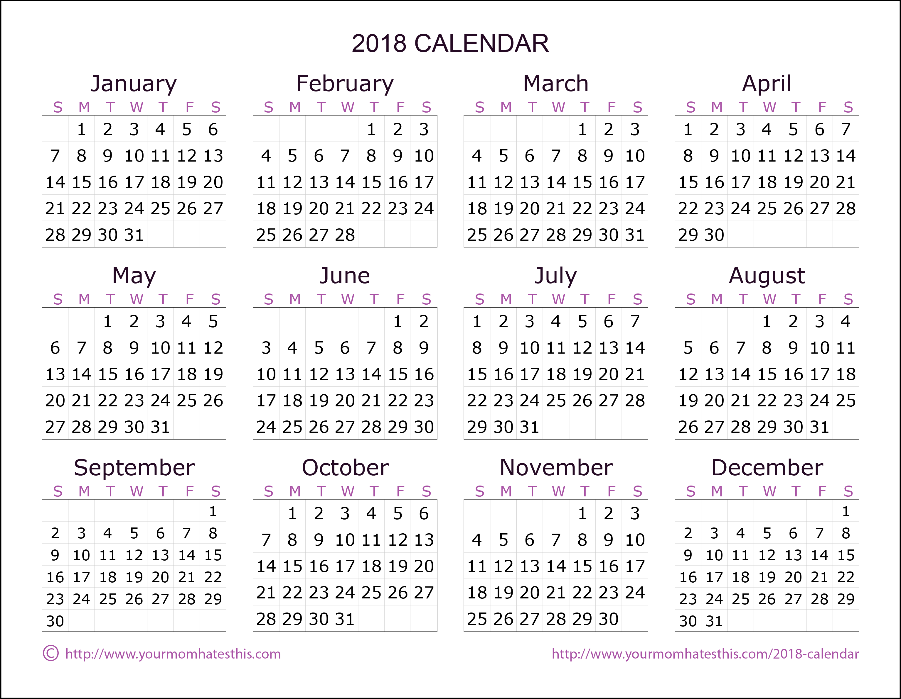 2018 Calendar PNG HD Image pngteam.com