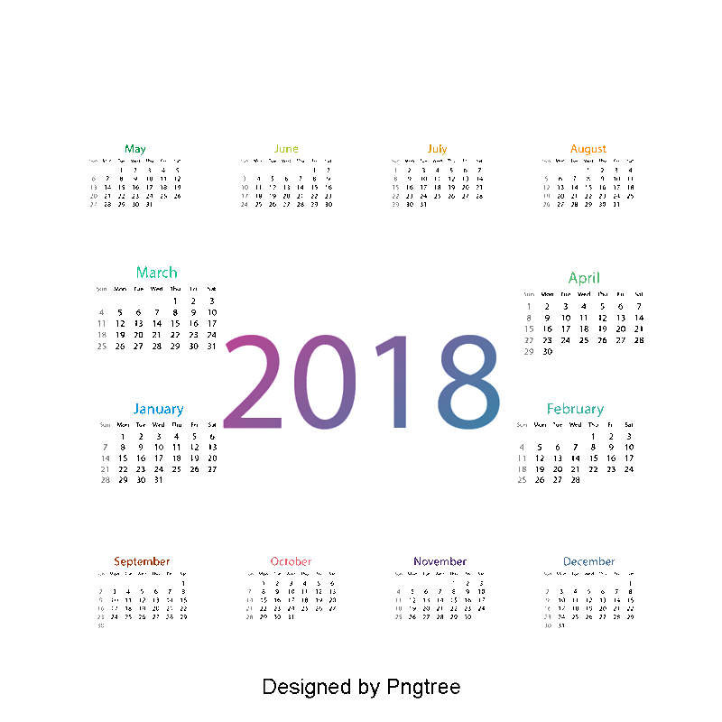2018 Calendar PNG Image in Transparent pngteam.com