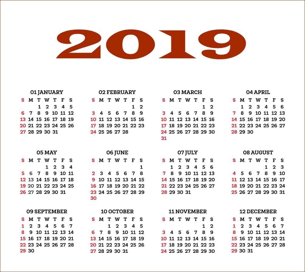 2019 Calendar PNG HD Image pngteam.com