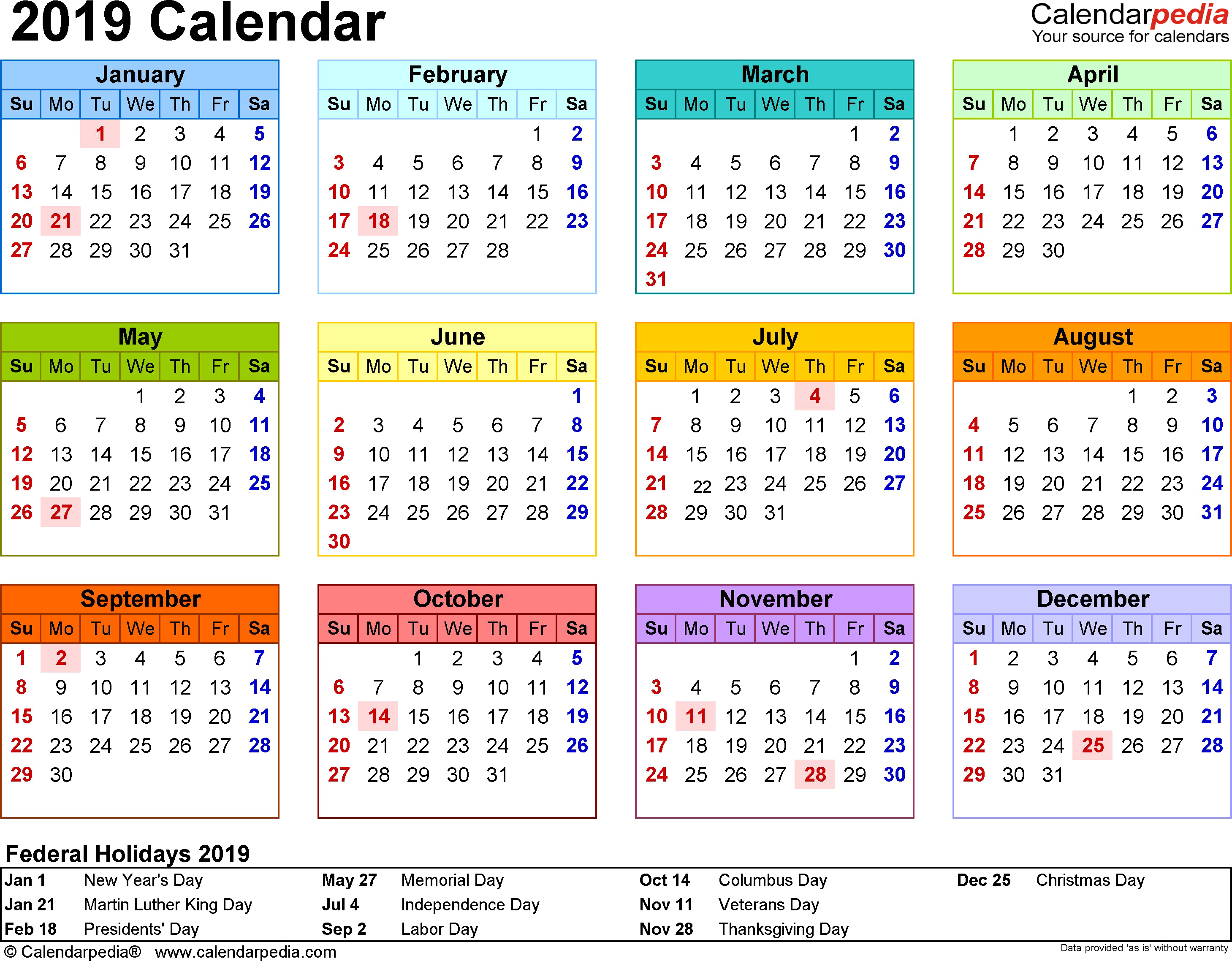 2019 Calendar PNG HD File pngteam.com