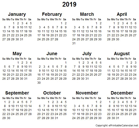 2019 Calendar PNG in Transparent pngteam.com