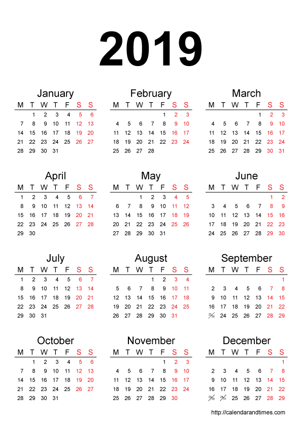 2019 Calendar PNG Image in Transparent pngteam.com