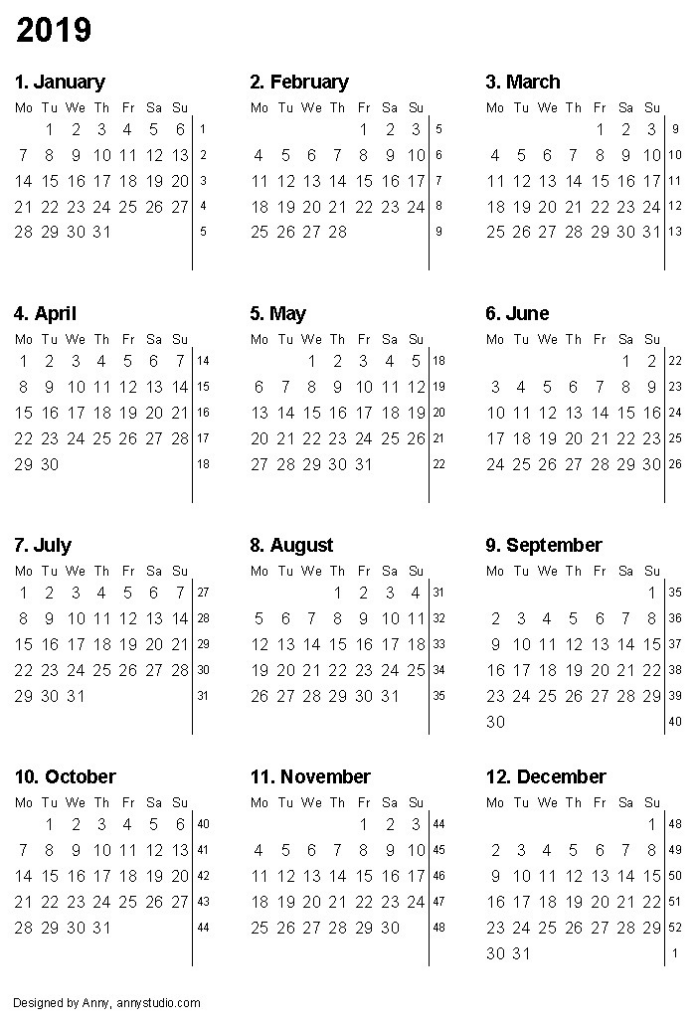 2019 Calendar PNG HQ pngteam.com