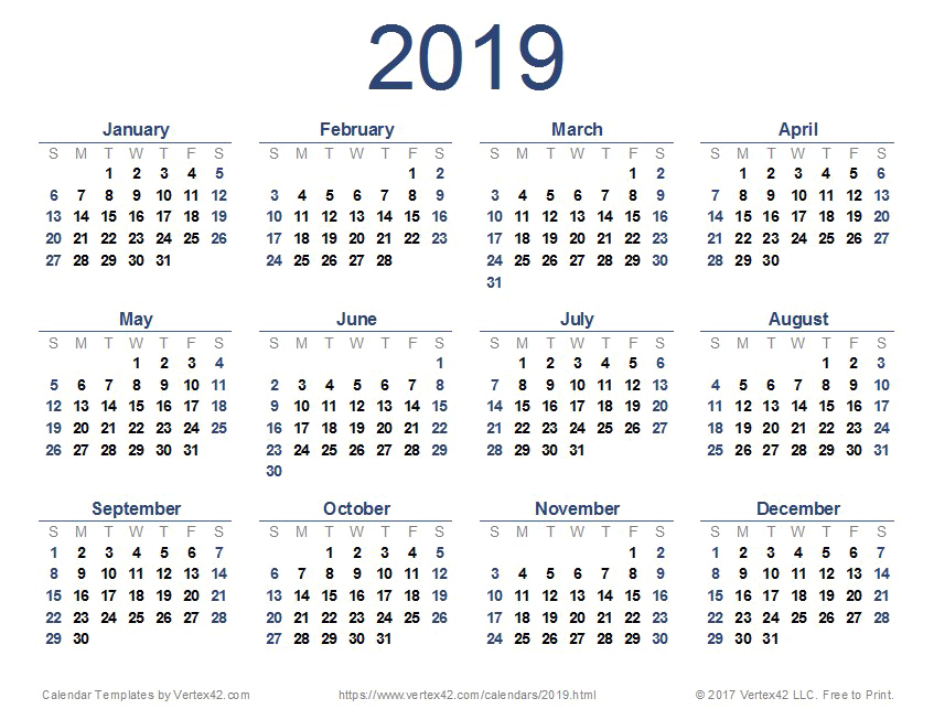 2019 Calendar PNG HD File pngteam.com