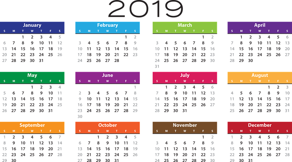 2019 Calendar PNG Images pngteam.com