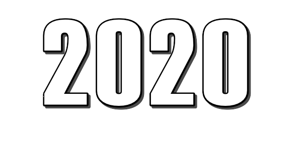 Black and White 2020 PNG HD pngteam.com