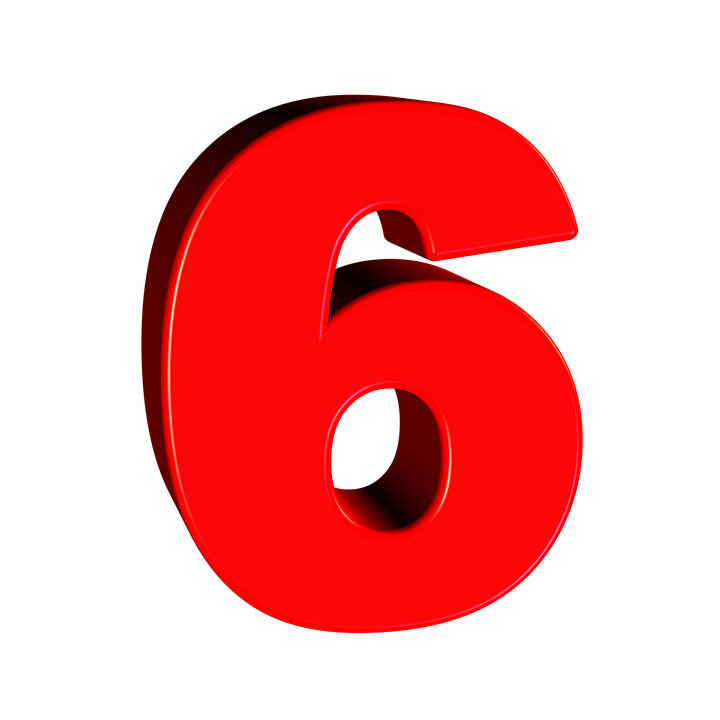 6 Number PNG HQ Image pngteam.com