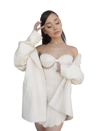 Ariana Grande White Dress PNG pngteam.com