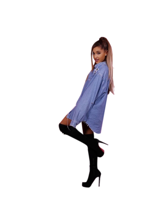Ariana Grande Blue Shirt PNG Transparent pngteam.com