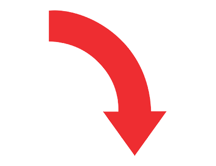 Red Curved Right Down Arrow PNG pngteam.com