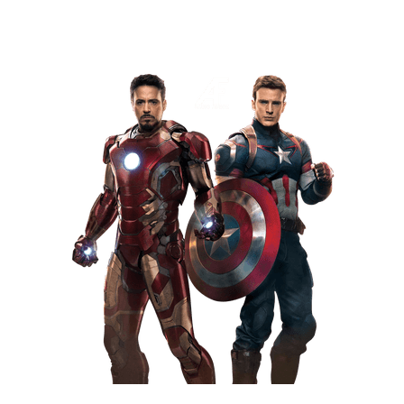 Avengers: Captain America and Iron Man PNG pngteam.com