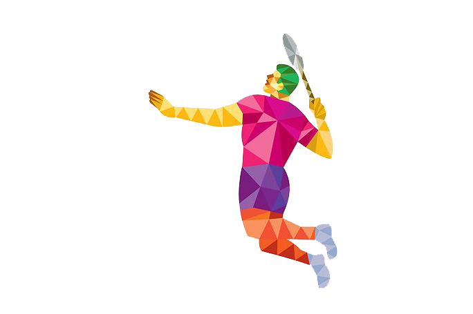 Badminton Player Colorful Poster PNG HD File pngteam.com