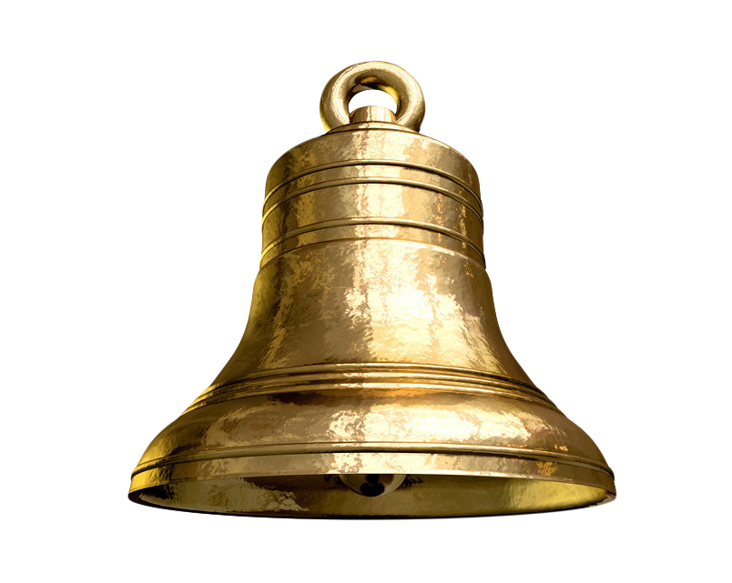 Golden Metal Bell PNG in Transparent pngteam.com