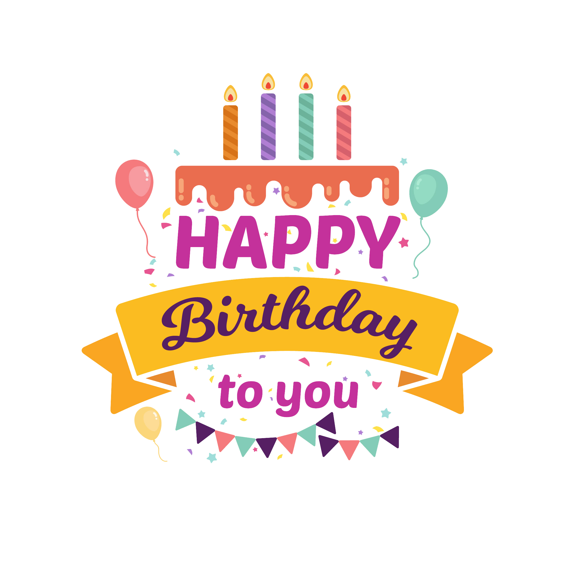 Happy Birthday to You Candles PNG Image in Transparent pngteam.com