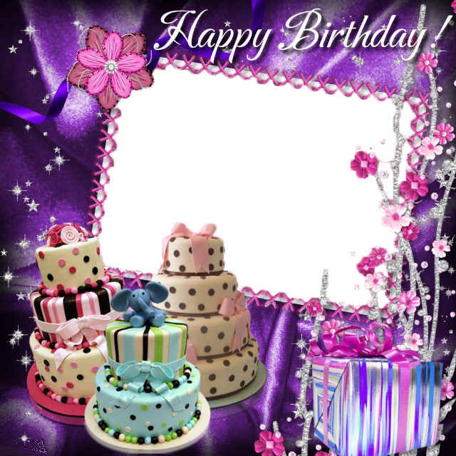 Birthday Collage Frame PNG in Transparent