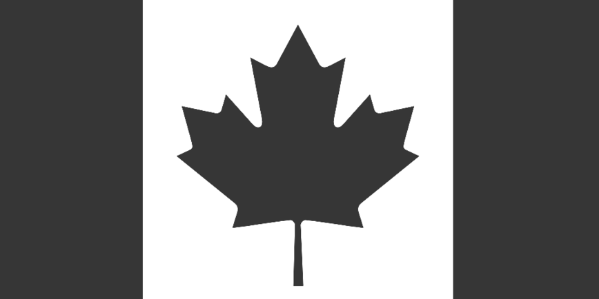 Black Canada Flag PNG Grayed