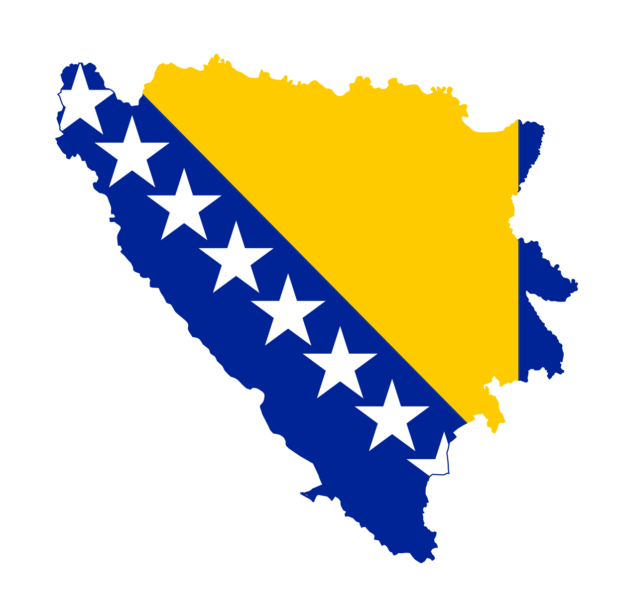 Flag Map of Bosnia And Herzegovina PNG HD Image Transparent - Bosnia And Herzegovina Flag Png