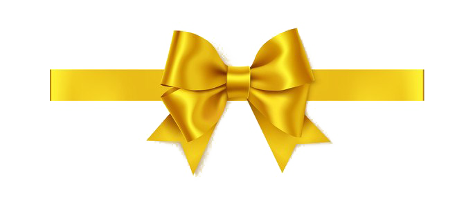 Golden Ribbon Bow PNG Image in Transparent