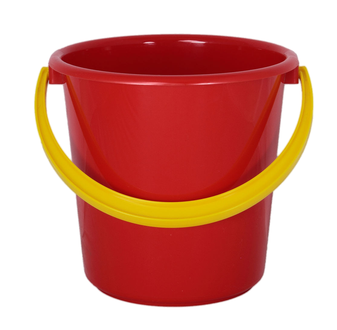 Red Plastic Bucket PNG in Transparent