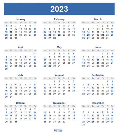 Calendar 2023 PNG Transparent pngteam.com