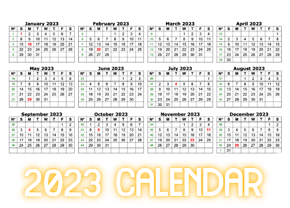Calendar 2023 PNG Image in High Definition pngteam.com