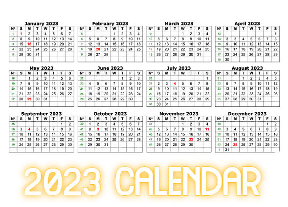 Calendar 2023 PNG Transparent Background Images | pngteam.com