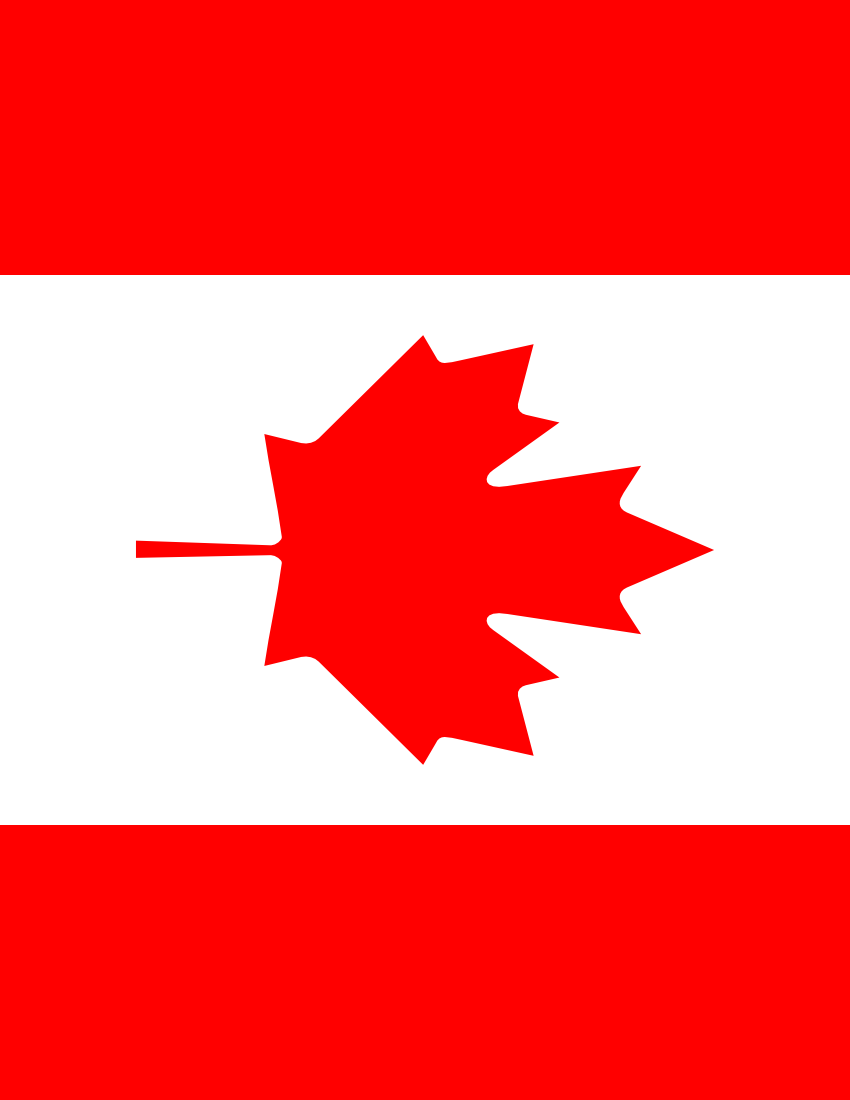 Canada Flag Horizontal Mirror Display PNG Images