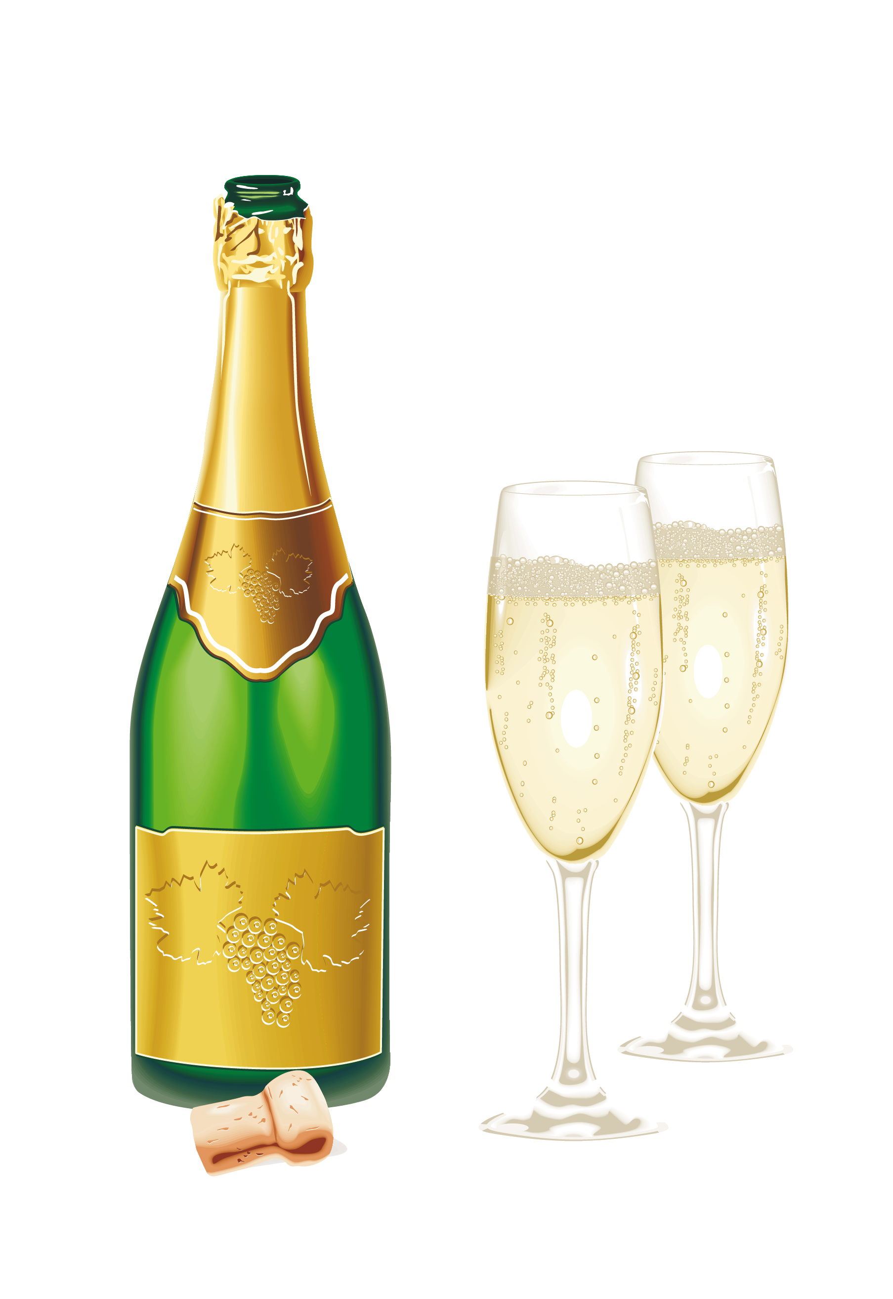 Champagne Bottle and Glasses PNG HD Image Transparent pngteam.com