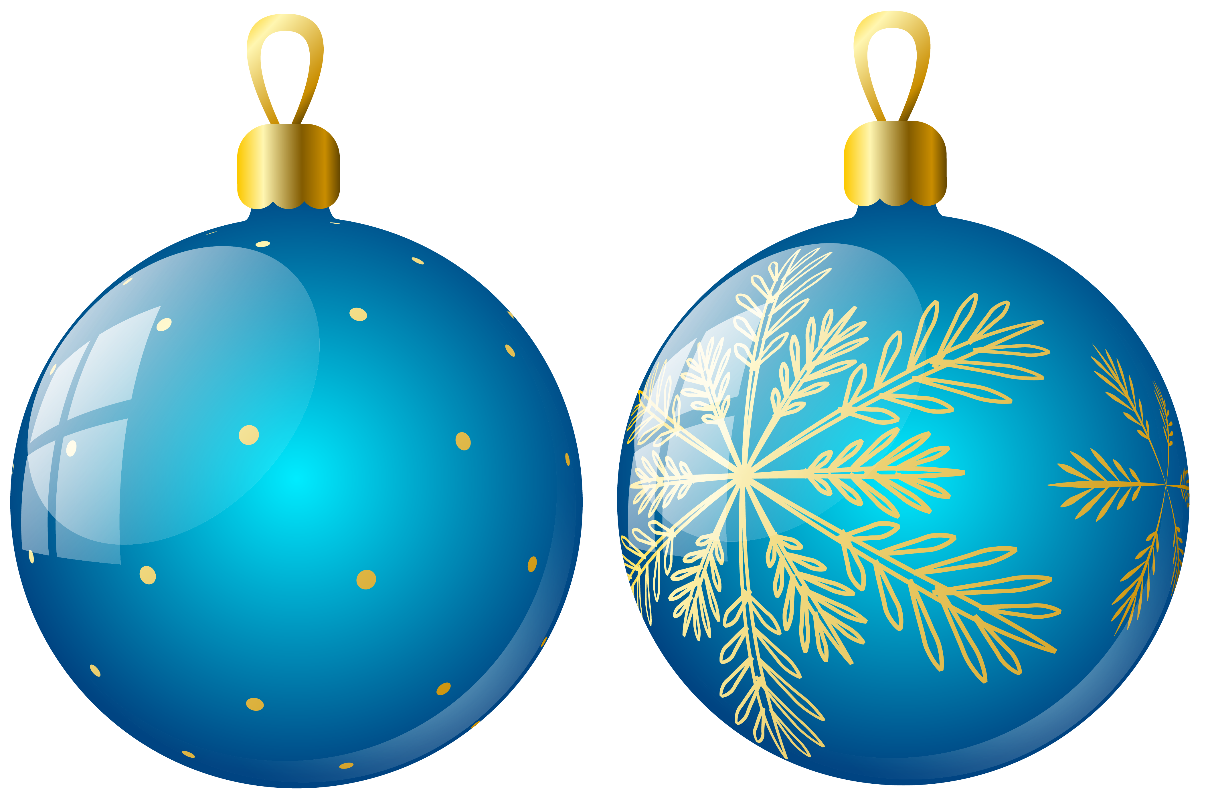 Blue Christmas Ornaments PNG Transparent