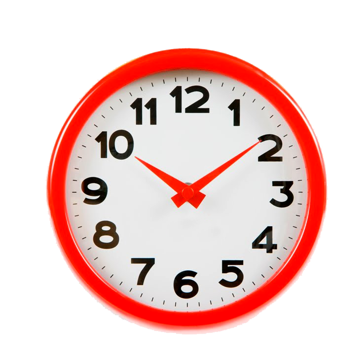 Red Wall Clock PNG HD Images - Clock Png