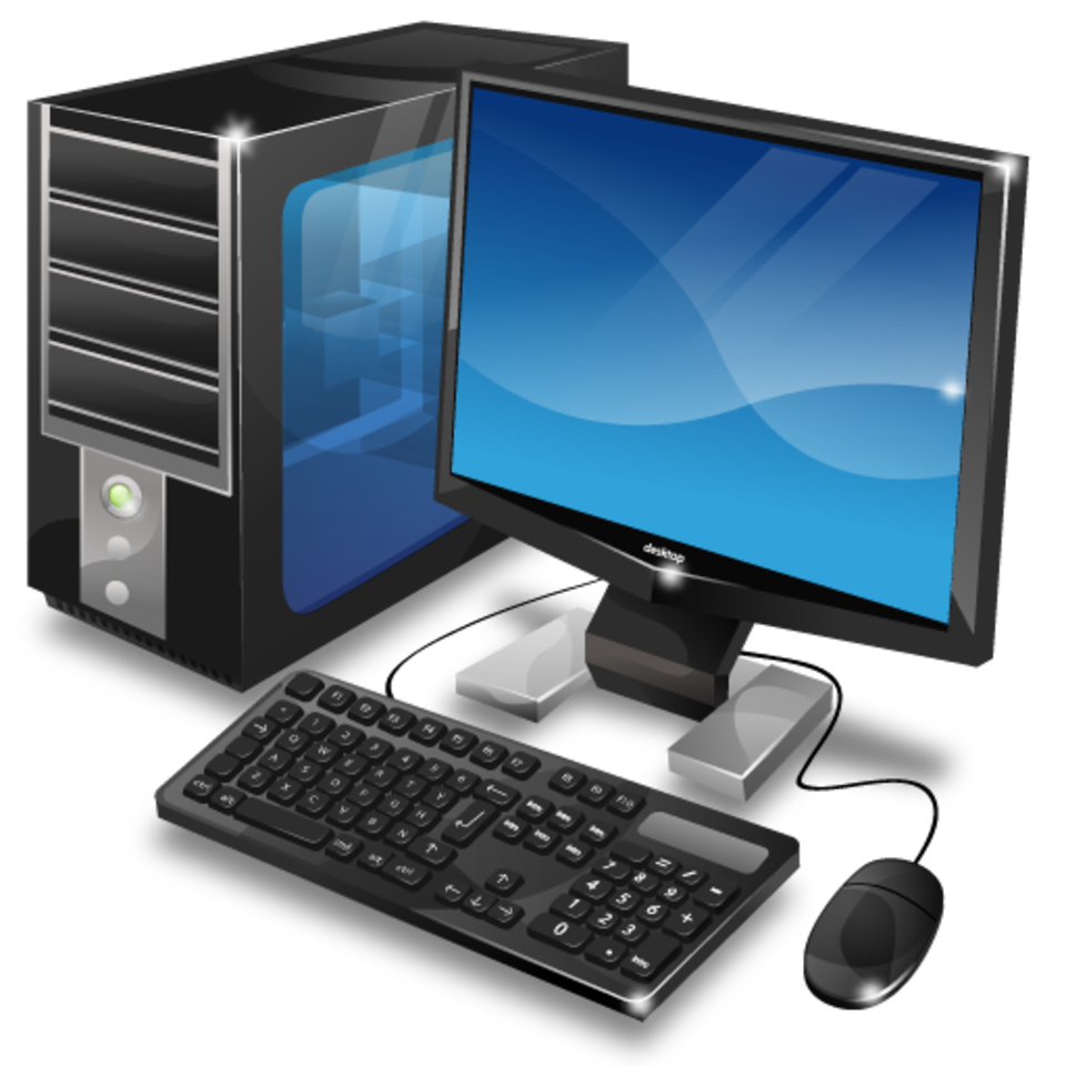 Blue Black Computer PNG Desktop PC Image in High Definition