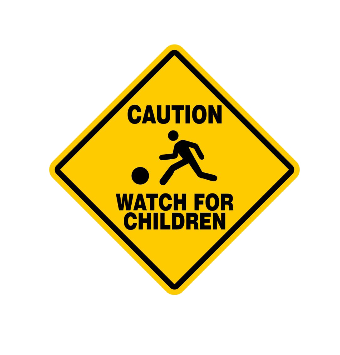 Caution! Watch for Children Construction Sign PNG pngteam.com