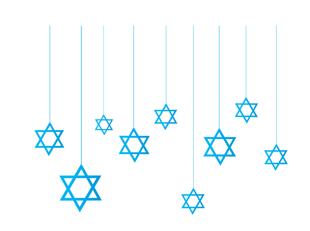 Israel Flag Decorative Line Stars Blue PNG Transparent
