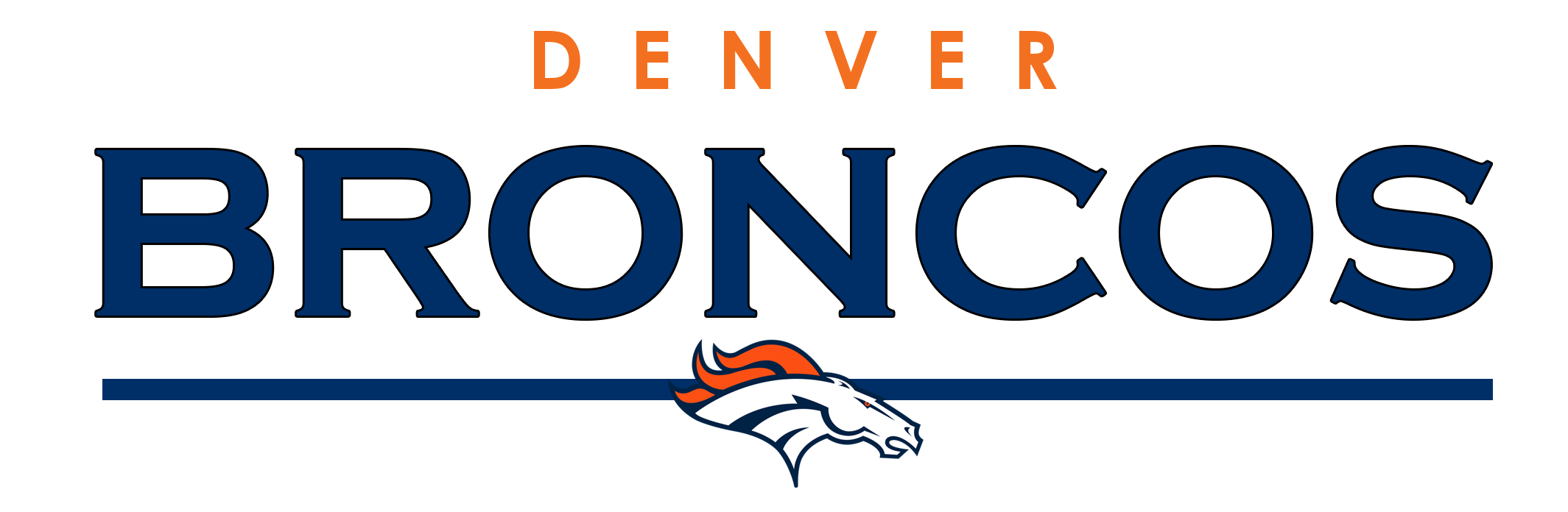 Denver Broncos Text Logo PNG Transparent, Denver Broncos Png