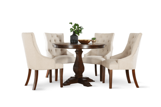 Dining Table and Cream Chairs PNG HQ