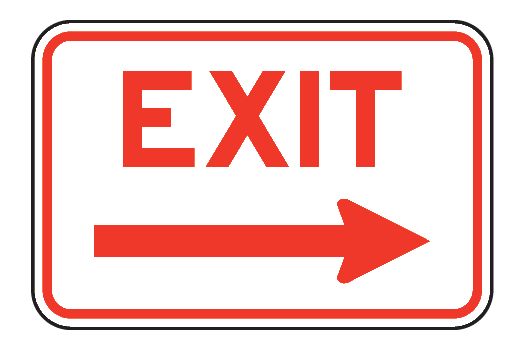 Exit Text Icon PNG Photo