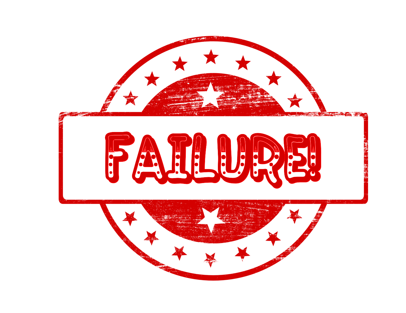 Failure Symbol Stamp PNG with Stars Transparent Image