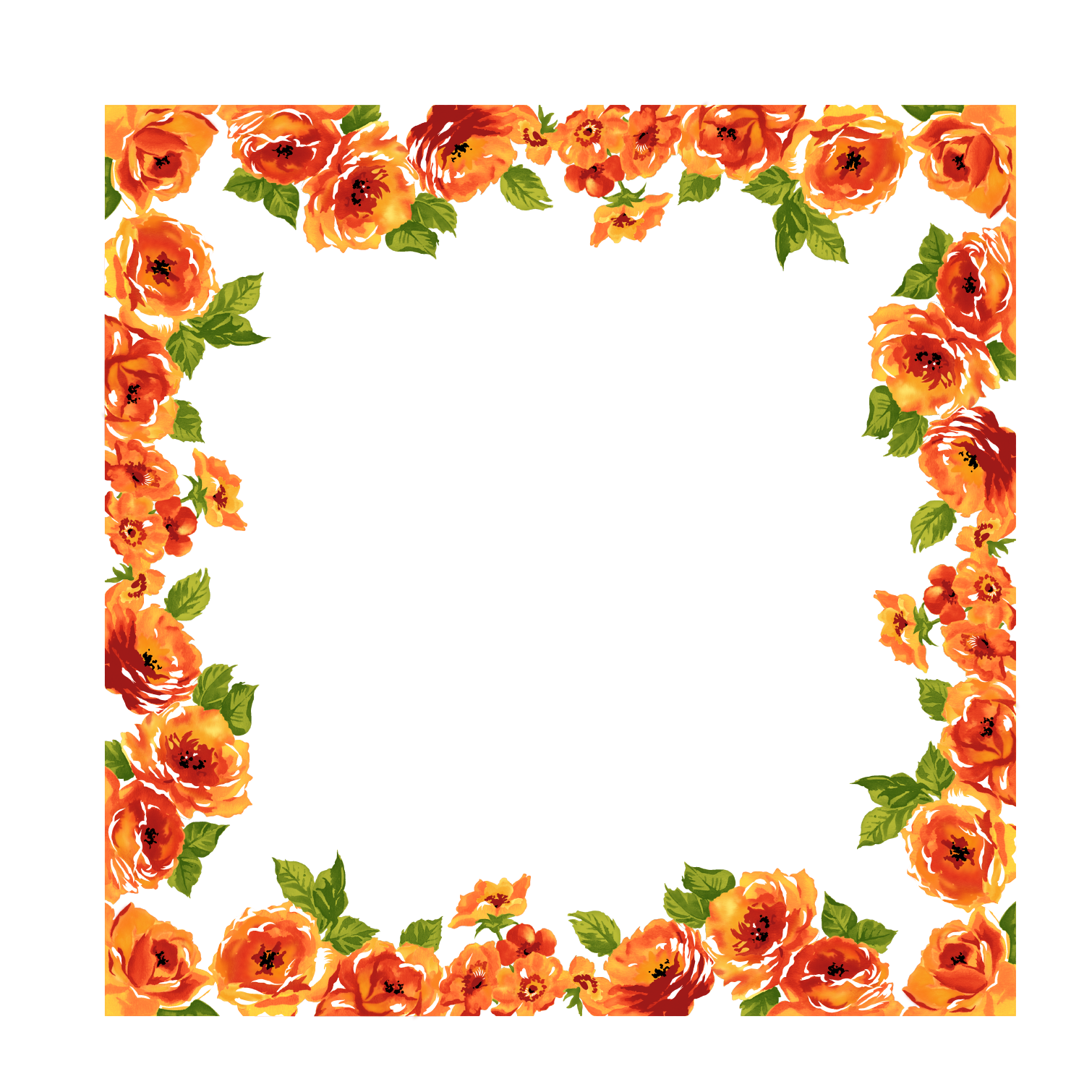 Fancy Wedding Frame Roses PNG File pngteam.com