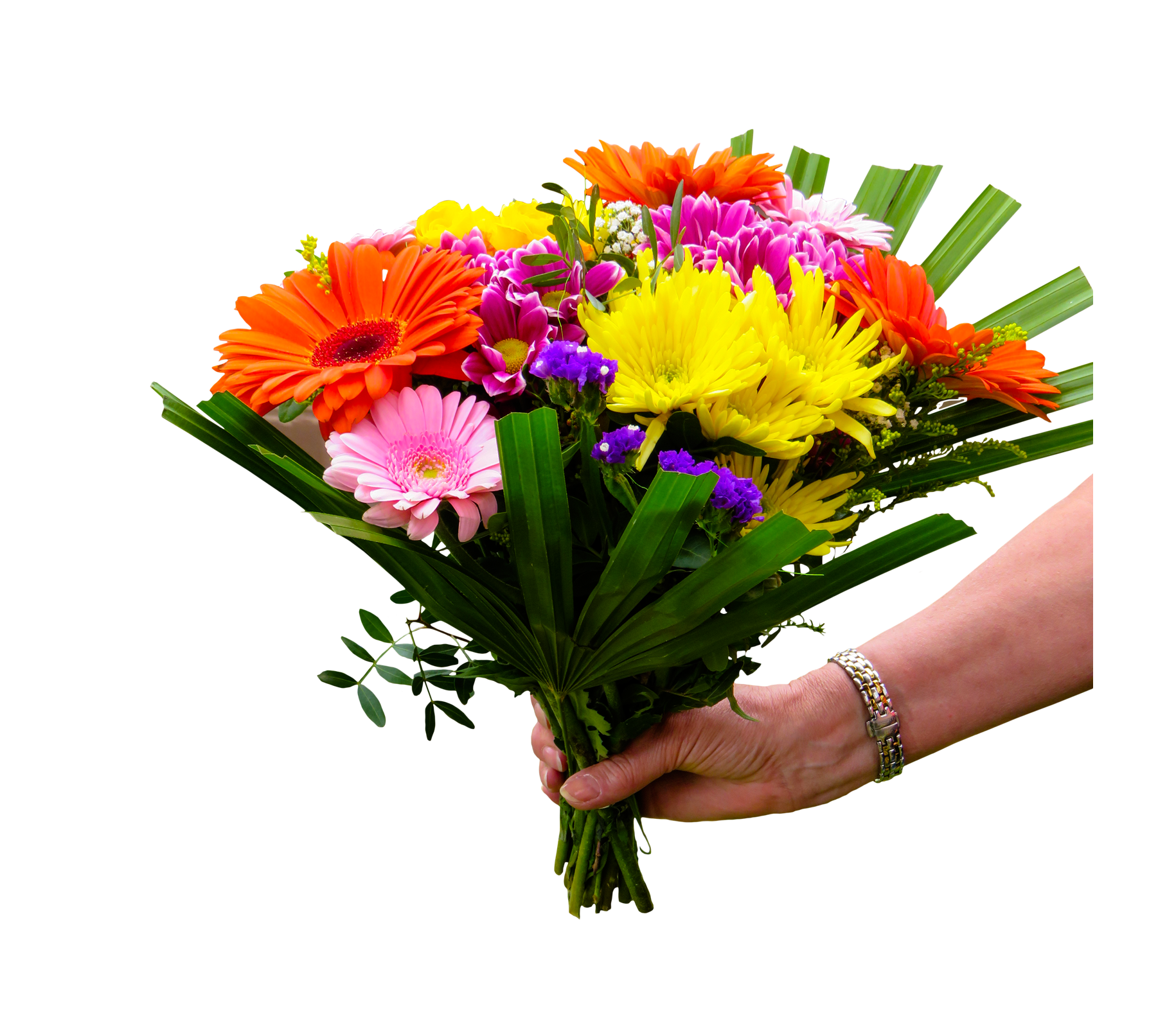 Flower Bouquet in Hand PNG Images pngteam.com