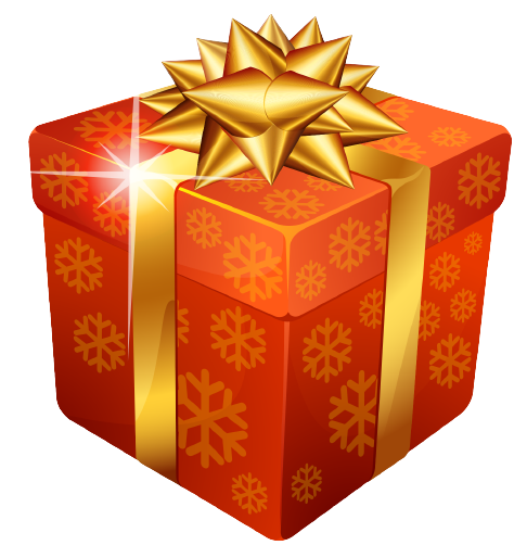 Gift box in red PNG