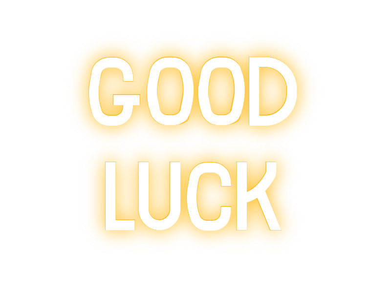 Neon Good Luck PNG pngteam.com