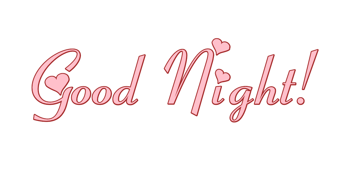 Good Night Pink with Hearts PNG Transparent Image pngteam.com
