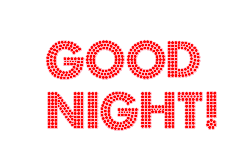 Good Night Text PNG Transparent Image with Dots pngteam.com