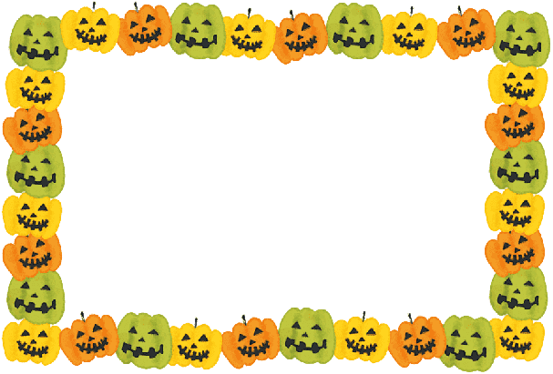 Yellow Orange and Green Halloween Border PNG pngteam.com