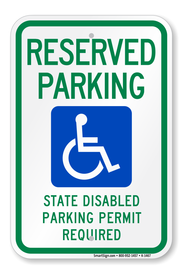 Handicapped Reserved Parking Sign PNG